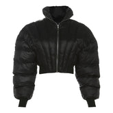 Veste courte décontractée en coton à col montant et coupe slim pour l'automne